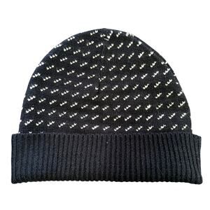 J. Crew Knit Beanie Adult Unisex OS Blue White Winter Hat Soft Acrylic NEW